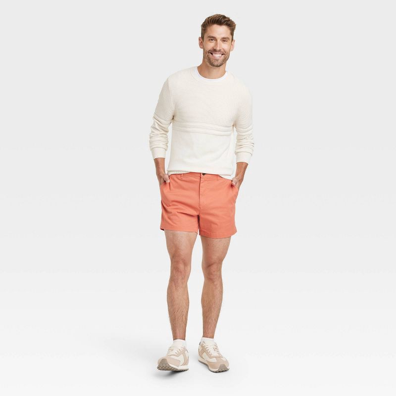 slide 2 of 3, Men's Every Wear 5" Slim Fit Flat Front Chino Shorts - Goodfellow & Co™ Apricot Orange 36, 1 ct