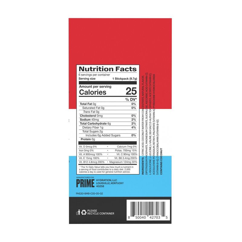 slide 3 of 4, Prime Hydration+ Ice Pop Sticks - 6pk/0.34oz Sticks, 6 ct, 0.34 oz