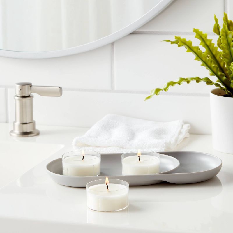 slide 2 of 3, 1" 12pk Unscented Jumbo Tealight Candles White - Room Essentials™: Paraffin Wax, 6.5hr Burn Time, 12ct, 12 ct