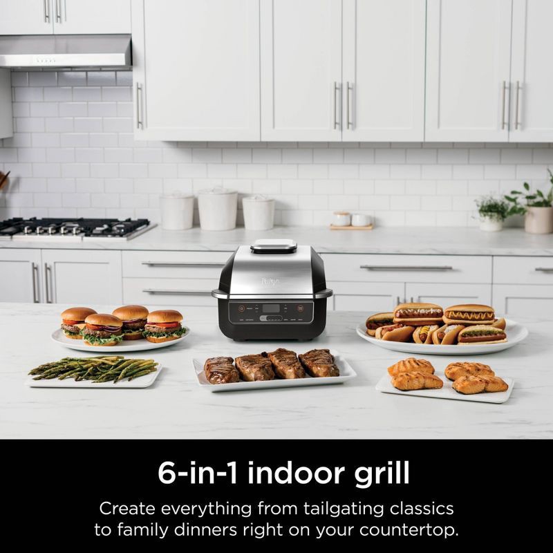 slide 2 of 10, Ninja Foodi 6-in-1 Indoor Grill & Air Fryer - Black/Stainless Steel, 4 qt