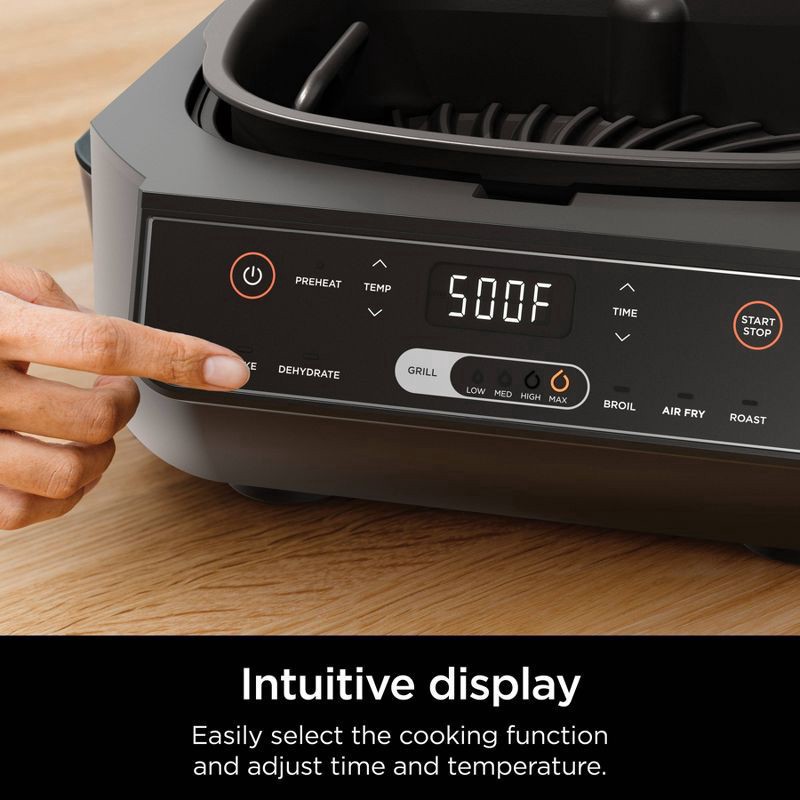 slide 8 of 10, Ninja Foodi 6-in-1 Indoor Grill & Air Fryer - Black/Stainless Steel, 4 qt
