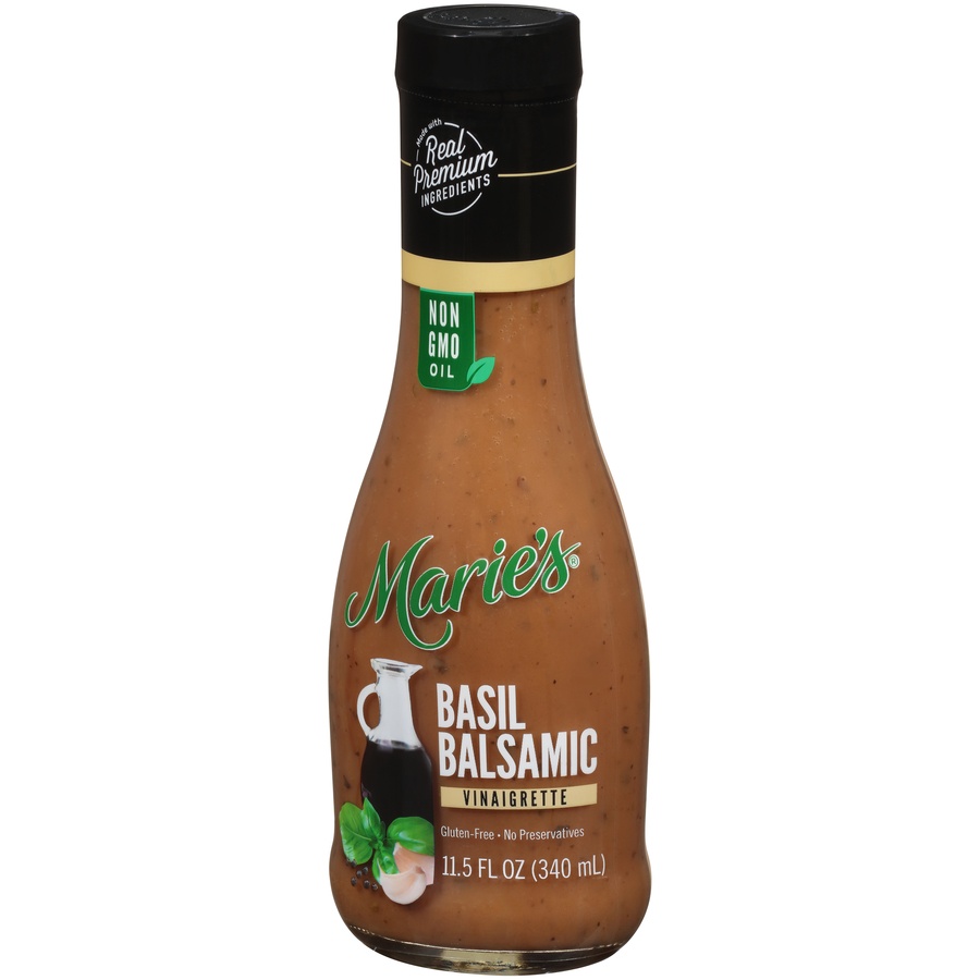 slide 3 of 8, Marie's Basil Balsamic Vinaigrette Caprese Salad Dressing, 11.5 fl oz