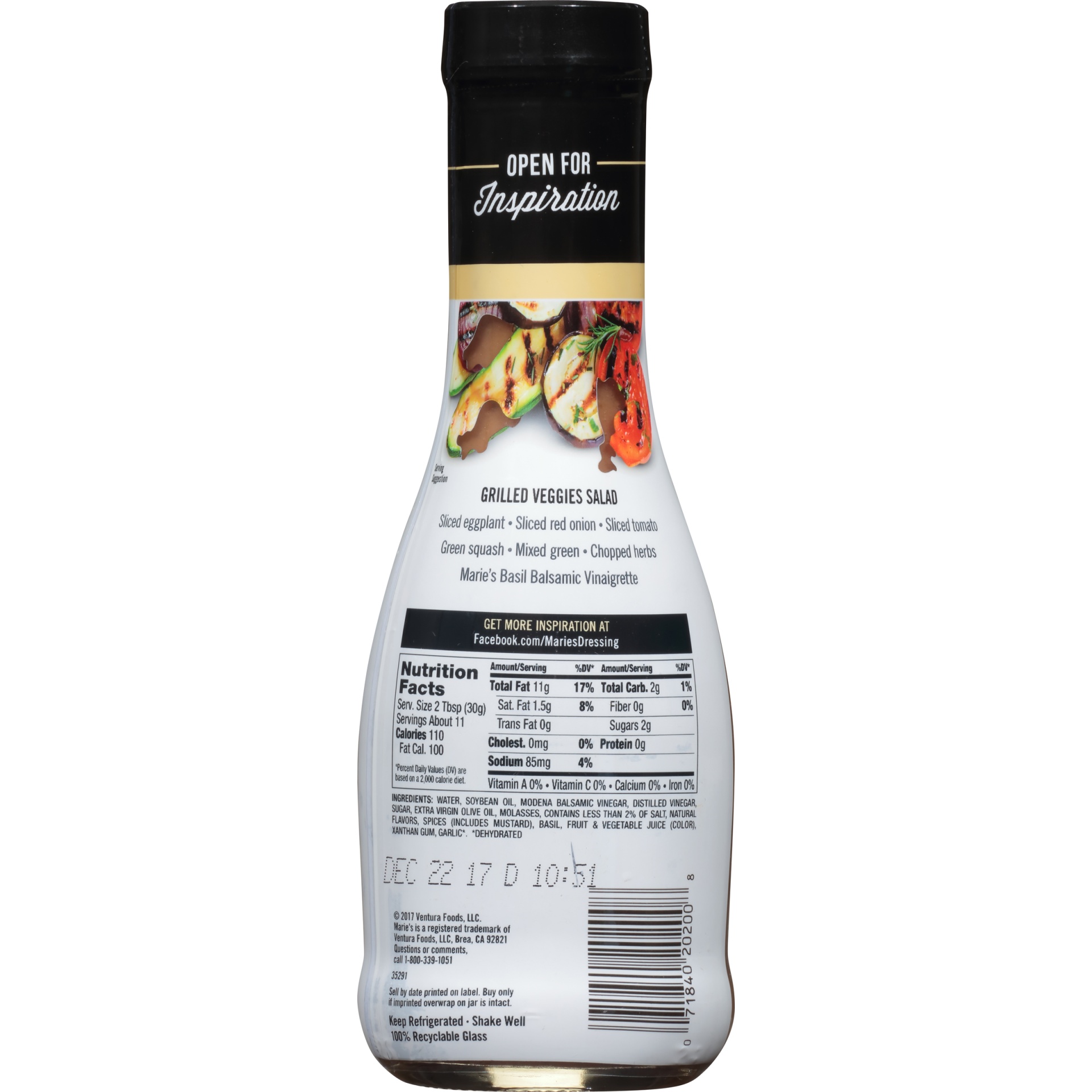 slide 6 of 8, Marie's Basil Balsamic Vinaigrette Caprese Salad Dressing, 11.5 fl oz