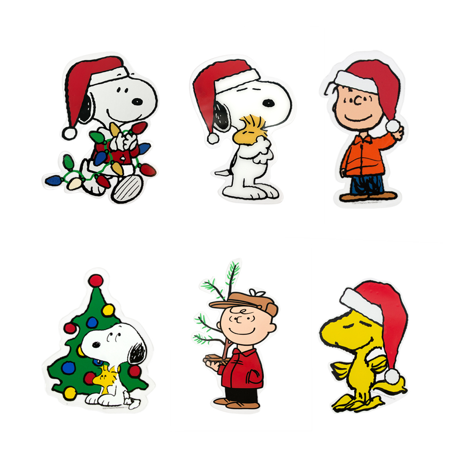 slide 2 of 2, Peanuts Christmas Window Clings, 1 ct