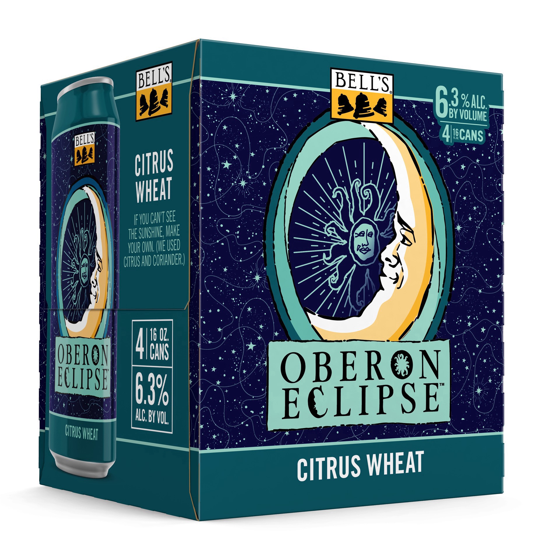 slide 4 of 4, Bell's Oberon Eclipse Citrus Wheat Ale Beer, 4 Pack, 16 fl oz Cans, 4 ct; 16 oz