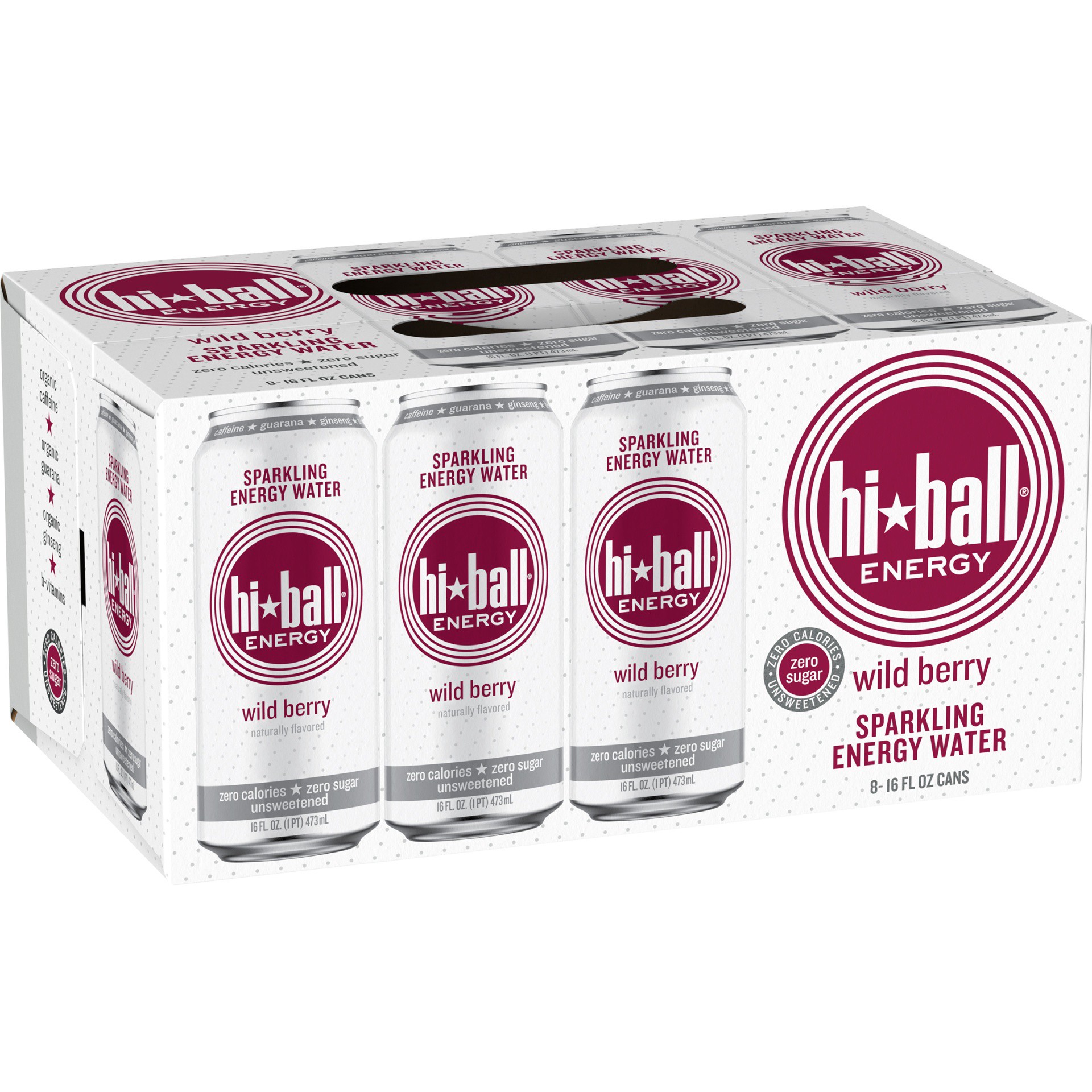 slide 2 of 3, Hiball Energy Wild Berry Sparkling Energy Water - 16 fl oz, 1 ct