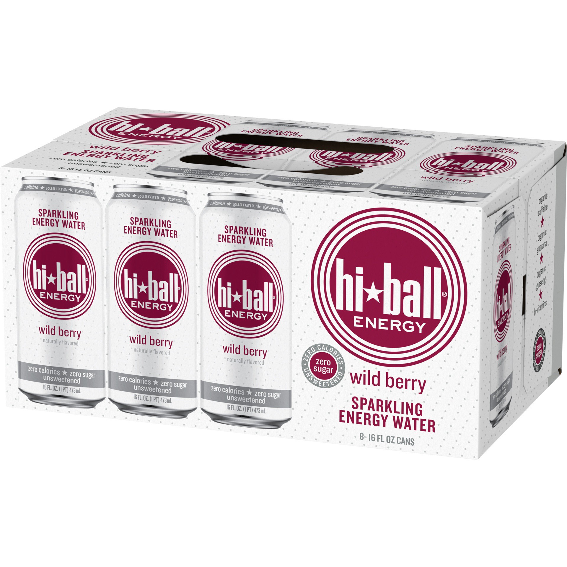 slide 3 of 3, Hiball Energy Wild Berry Sparkling Energy Water - 16 fl oz, 1 ct