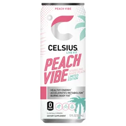 CELSIUS Limited Edition Sparkling Peach Vibe Dietary Supplement Sports Drink