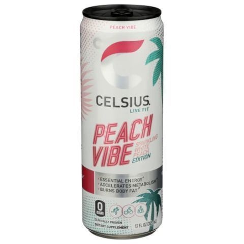 slide 1 of 1, Celsius Peach Vibe, 12 oz