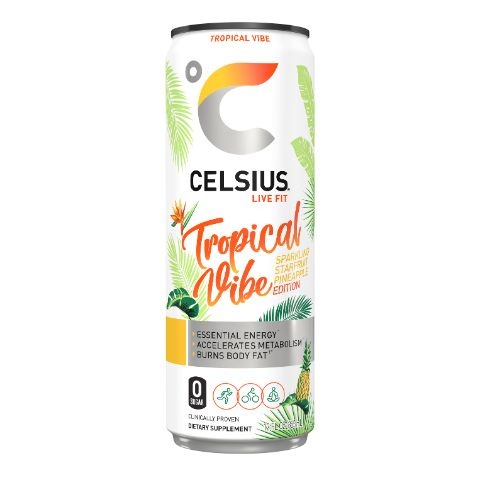 slide 1 of 1, CELSIUS Tropical Vibe, 12 oz