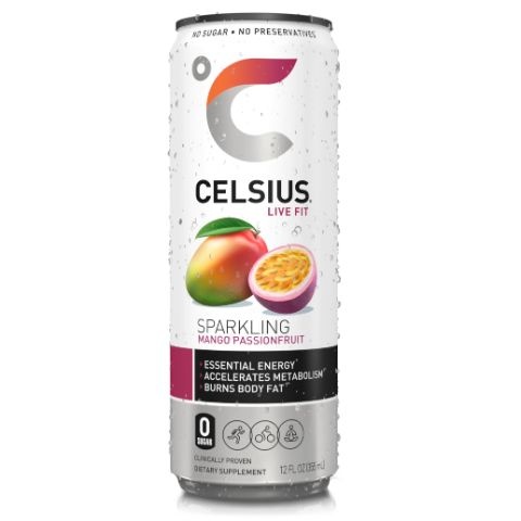 slide 1 of 1, CELSIUS Mango Passionfruit, 12 oz