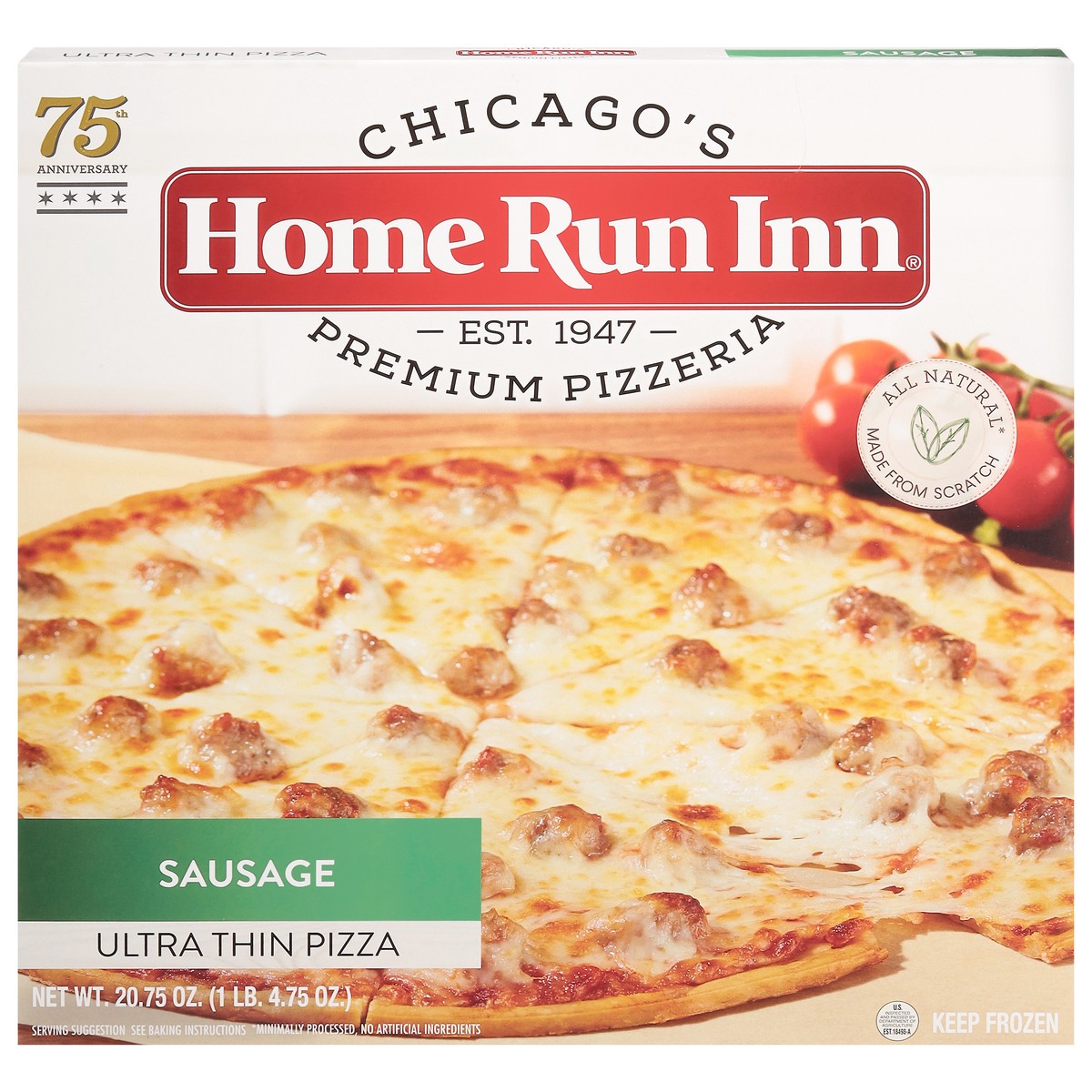 slide 1 of 9, Home Run Inn Ultra Thin Sausage Pizza 20.75 oz, 20.75 oz