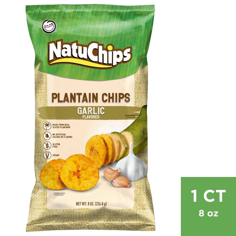 slide 1 of 3, NatuChips Plantain Chips Garlic Flavored - 8oz, 8 oz