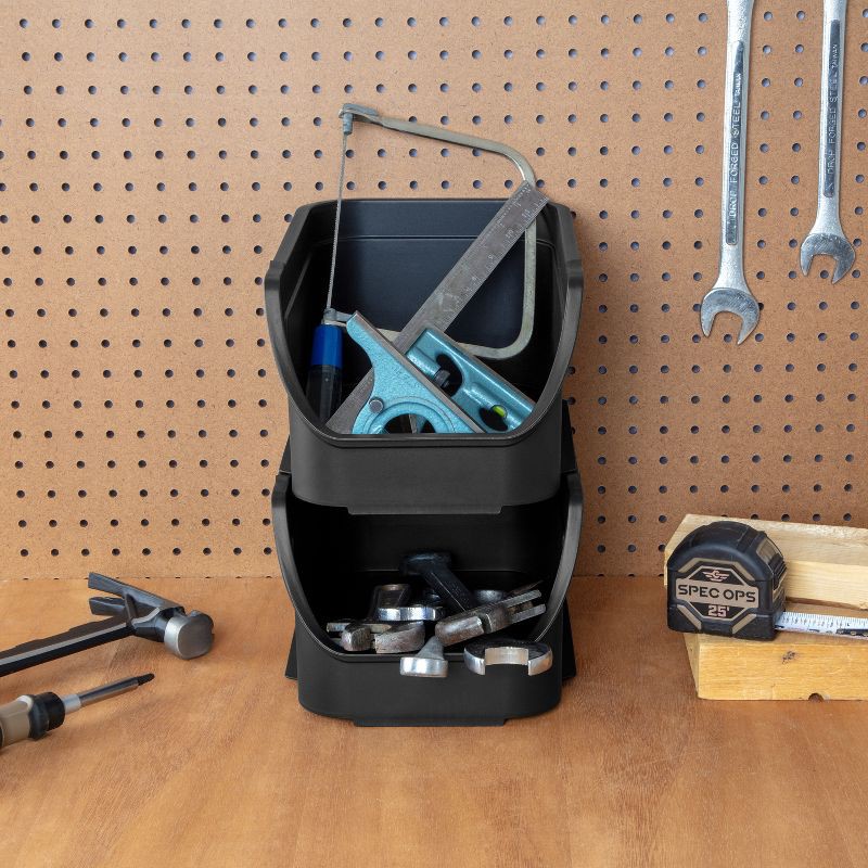 slide 5 of 12, 8.9qt Open Front Stackable Storage Bin - Brightroom™, 8.9 qt