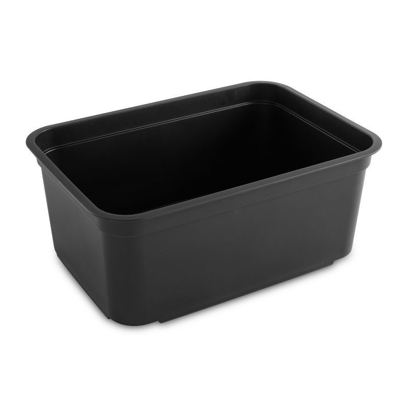 slide 1 of 11, Folio Heavy Duty Storage Bin - Brightroom™: Black Plastic, Stackable, Portable, Universal Storage, 18.6 Volume Capacity, 1 ct