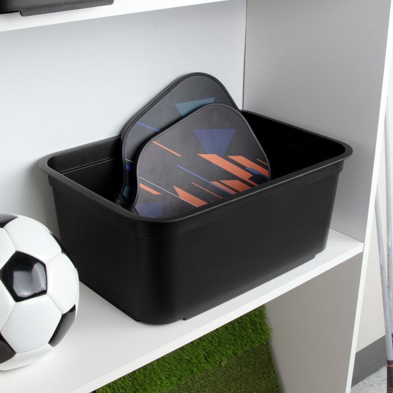 slide 3 of 11, Folio Heavy Duty Storage Bin - Brightroom™: Black Plastic, Stackable, Portable, Universal Storage, 18.6 Volume Capacity, 1 ct