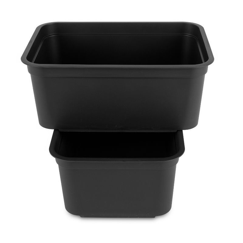 slide 7 of 11, Folio Heavy Duty Storage Bin - Brightroom™: Black Plastic, Stackable, Portable, Universal Storage, 18.6 Volume Capacity, 1 ct