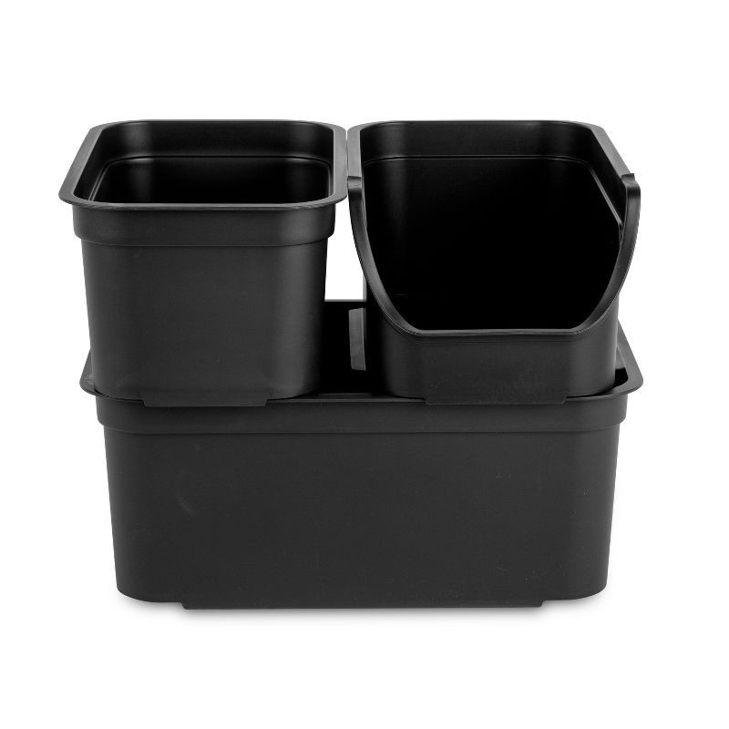 slide 8 of 11, Folio Heavy Duty Storage Bin - Brightroom™: Black Plastic, Stackable, Portable, Universal Storage, 18.6 Volume Capacity, 1 ct