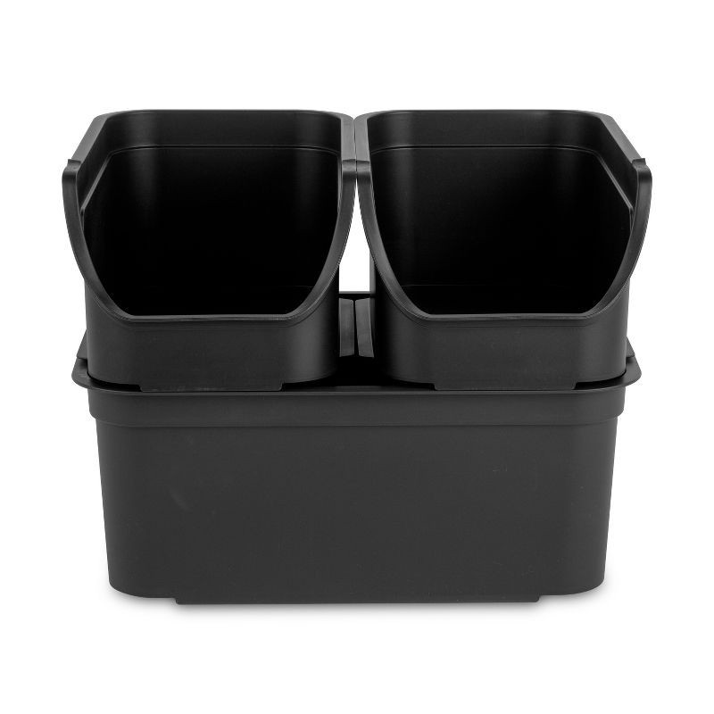 slide 9 of 11, Folio Heavy Duty Storage Bin - Brightroom™: Black Plastic, Stackable, Portable, Universal Storage, 18.6 Volume Capacity, 1 ct