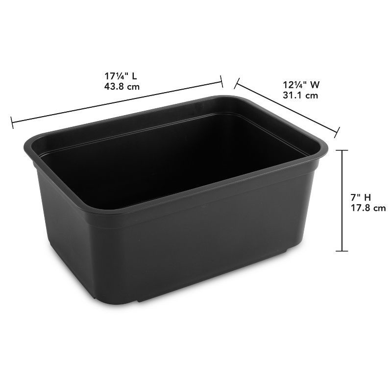 slide 11 of 11, Folio Heavy Duty Storage Bin - Brightroom™: Black Plastic, Stackable, Portable, Universal Storage, 18.6 Volume Capacity, 1 ct