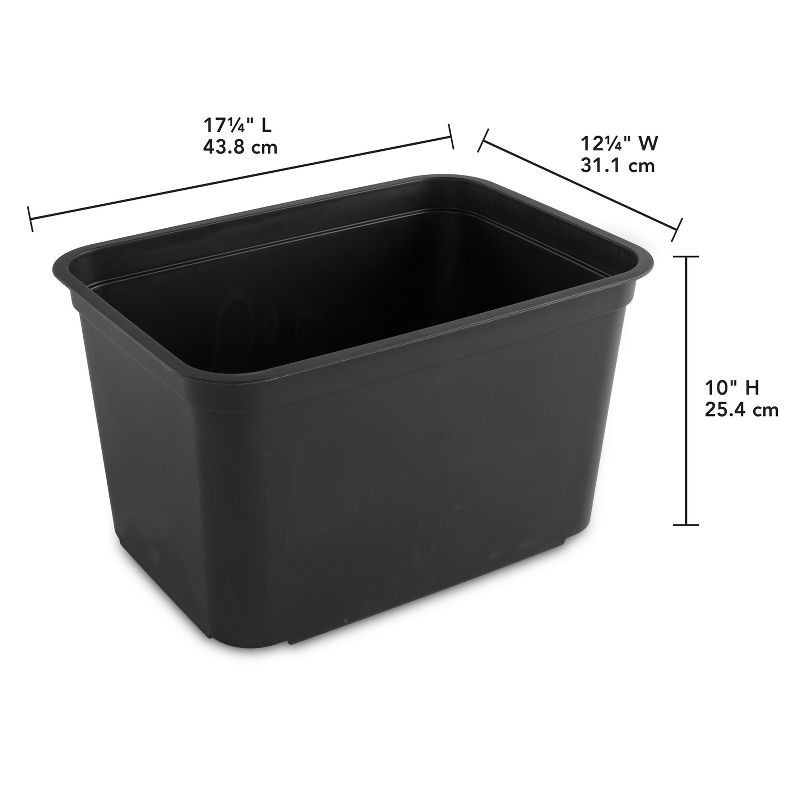 slide 8 of 8, 26.2qt Heavy Duty Storage Bin - Brightroom™: Black Plastic, Stackable & Portable, Universal Storage Solution, 26.2 qt