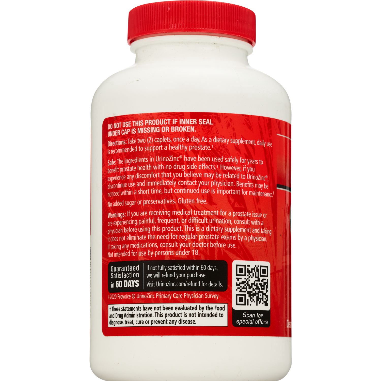 slide 3 of 4, Urinozinc Plus Prostate Health Beta+Saw Palmetto Caplets, 180 ct