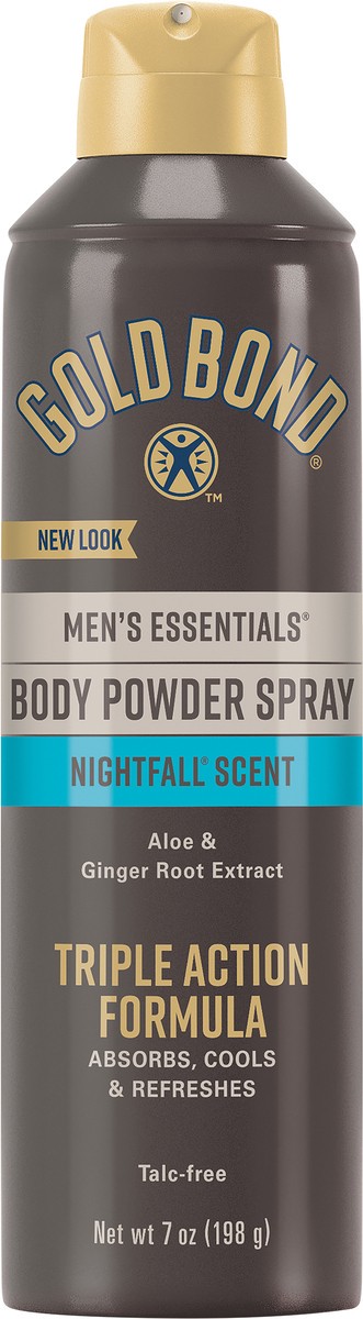 slide 5 of 7, Gold Bond Men's Essentials Body Powder Spray 7oz. Nightfall, 7 oz