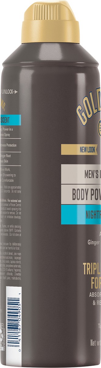 slide 3 of 7, Gold Bond Men's Essentials Body Powder Spray 7oz. Nightfall, 7 oz