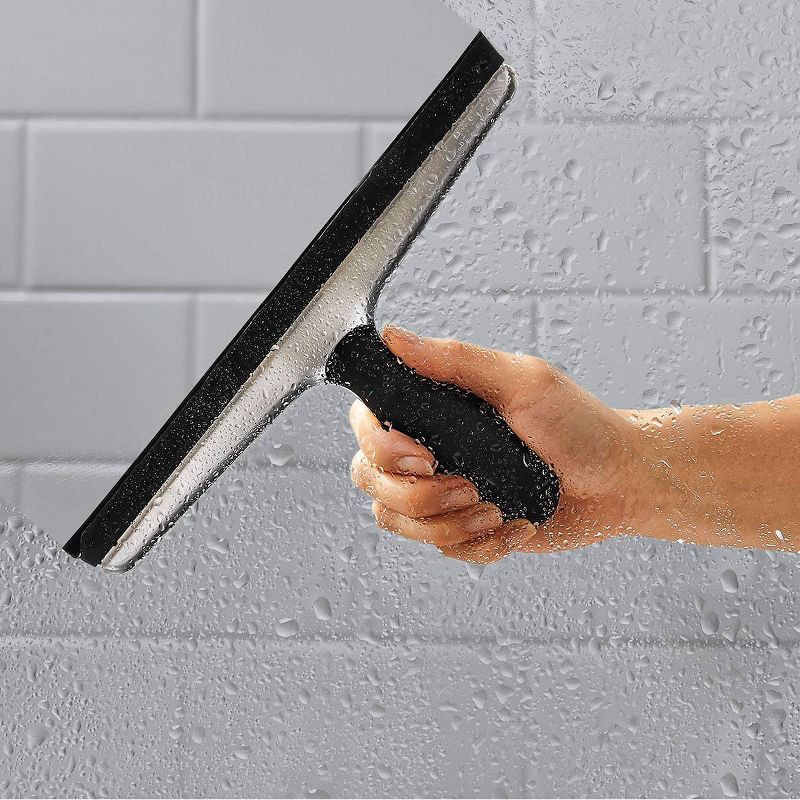 slide 3 of 4, OXO Stainless Steel Squeegee: Durable Bathroom & Window Cleaning Tool with Hook, 6-inch Height, 1 ct