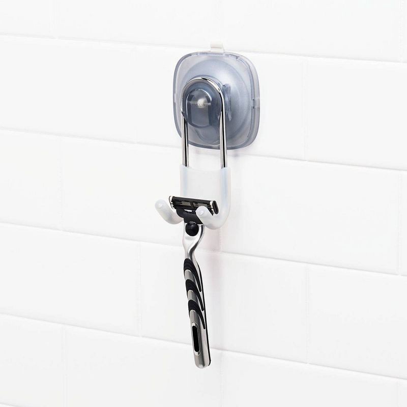 slide 2 of 9, OXO Stronghold Suction Hook: Stainless Steel & Silicone, Bathroom Organizer, Holds Firmly, 1 ct