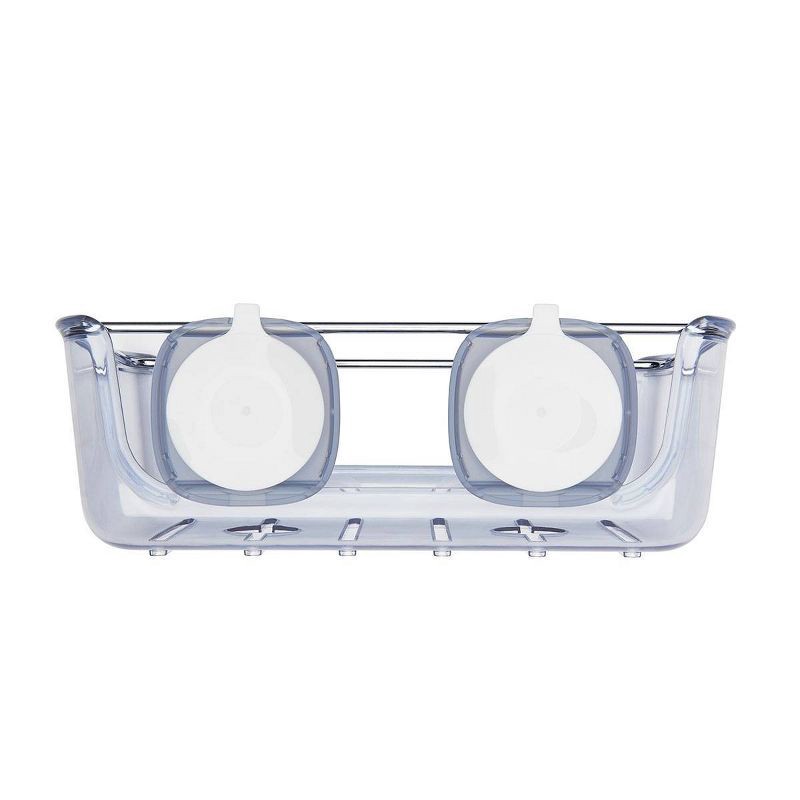 slide 5 of 8, OXO Stronghold Suction Large Basket: Stainless Steel & Plastic Shower Organizer with Suction Grip, 1 ct