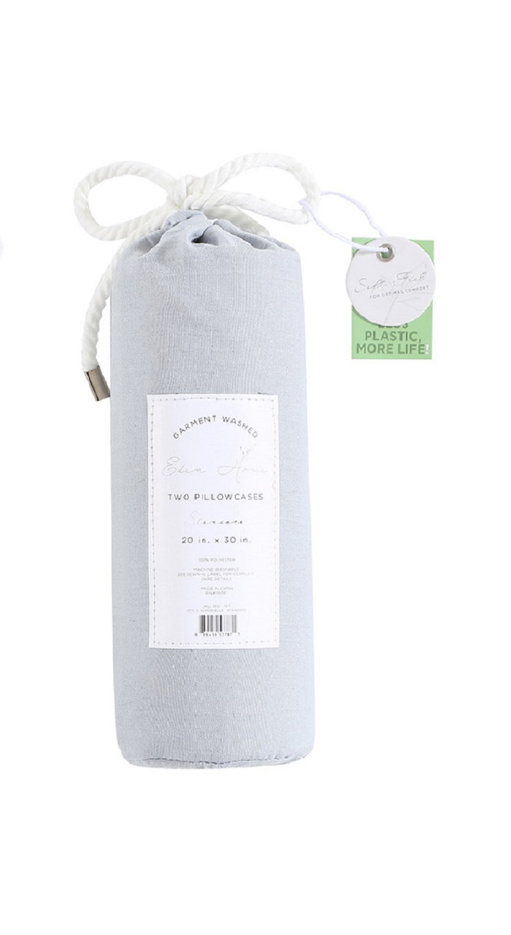 slide 2 of 4, EDEN HOME 2PC Washed Standard Pillow Cases, 2 ct