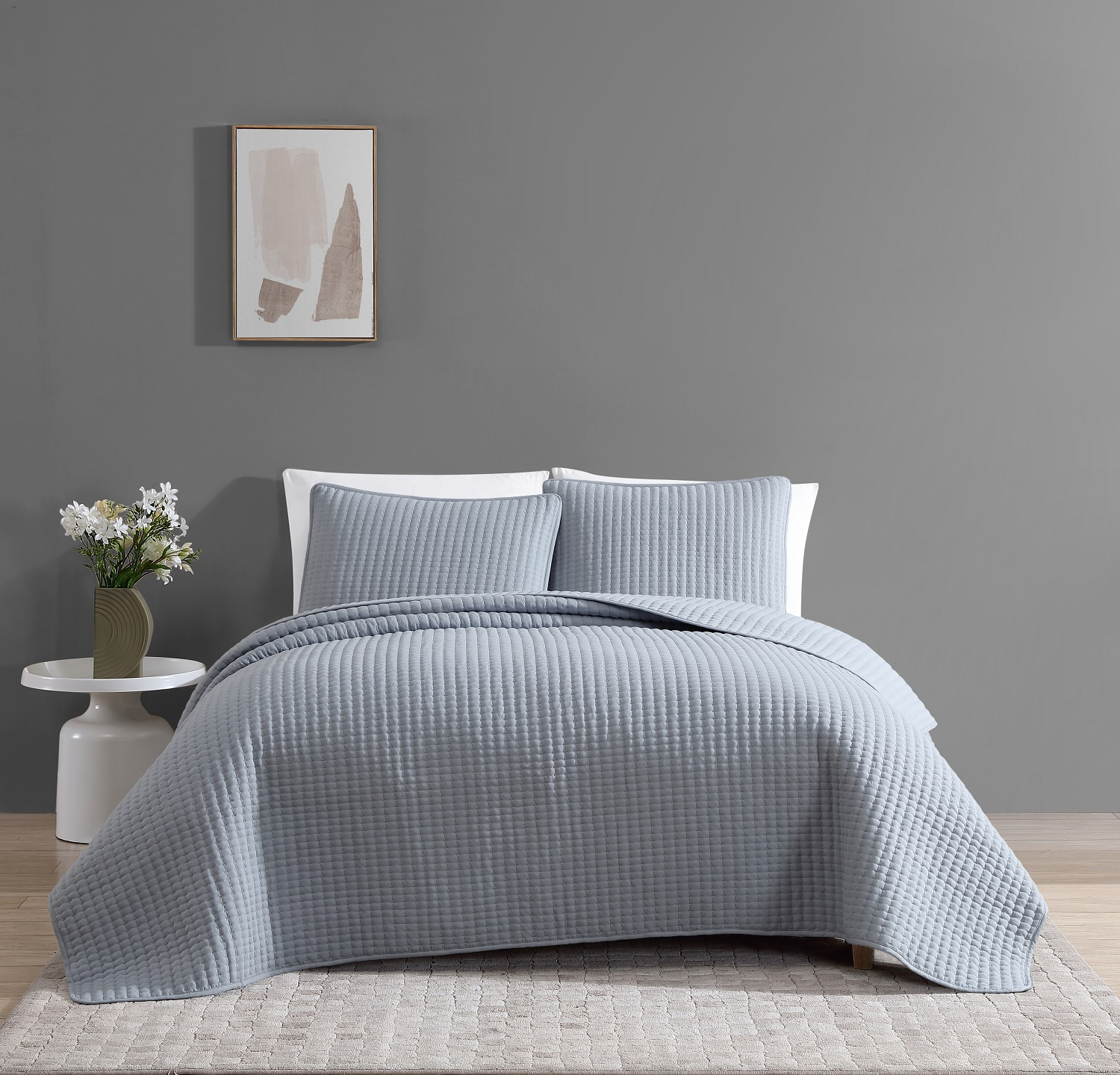 slide 3 of 4, EDEN HOME 3PC Washed Quilt Set Queen, 3 ct