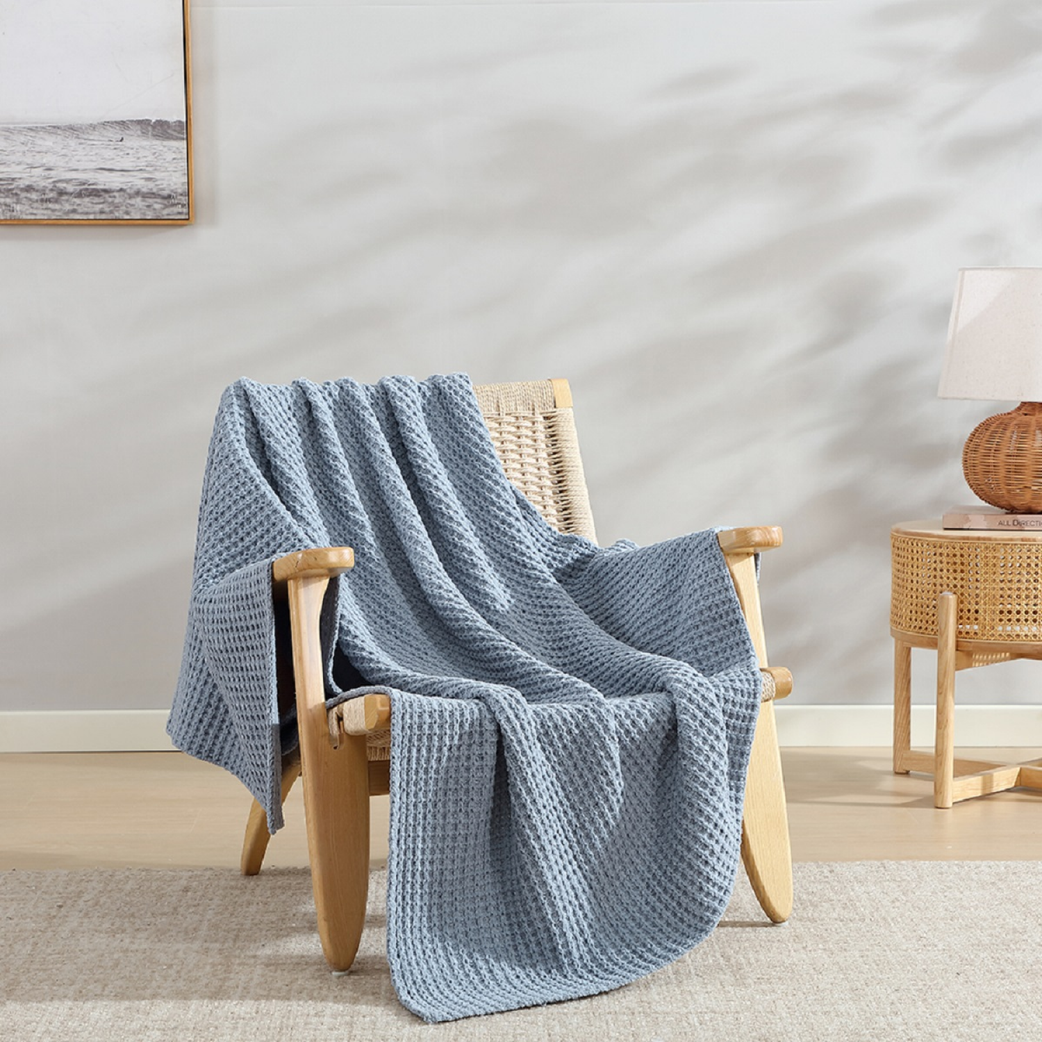 slide 4 of 6, Eden Home Wes Waffle Knit Throw, 50x70, 1 ct