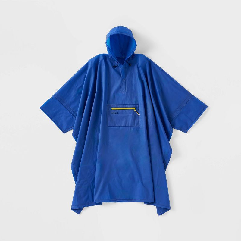 slide 1 of 3, Peva Pull-On Blue Poncho - Embark™, 1 ct