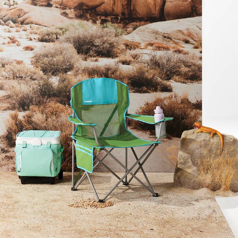slide 2 of 5, Oversized Outdoor Portable Mesh Camp Chair Green - Embark™, 1 ct