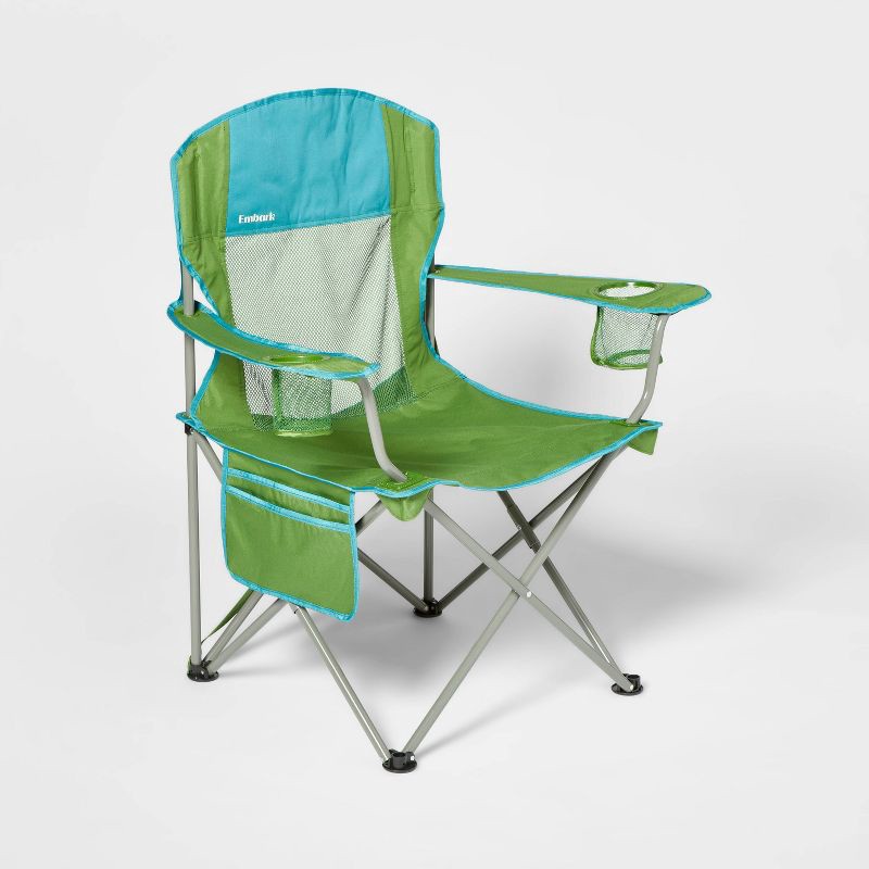slide 1 of 5, Oversized Outdoor Portable Mesh Camp Chair Green - Embark™, 1 ct