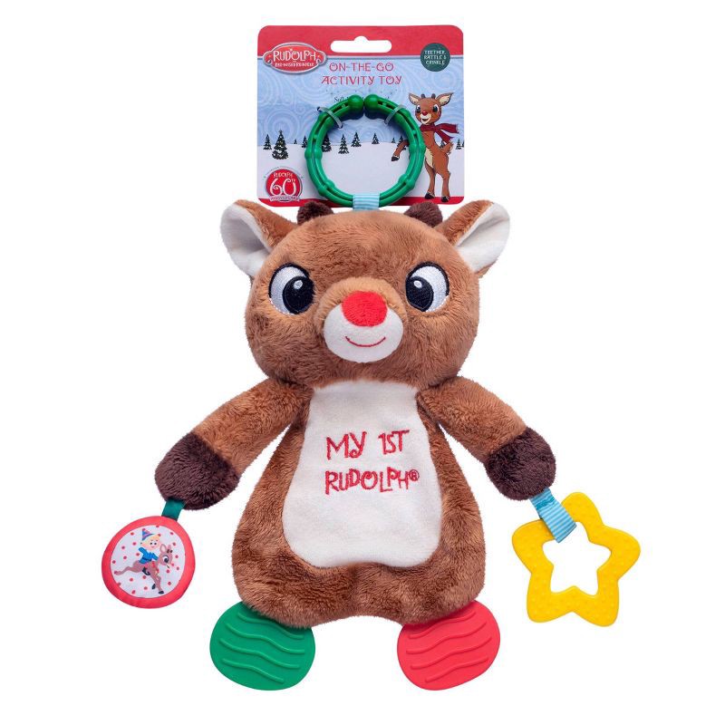 slide 2 of 3, Rudolph the Red-Nosed Reindeer 10" Crib Activity Toy with Teether - Christmas, 1 ct