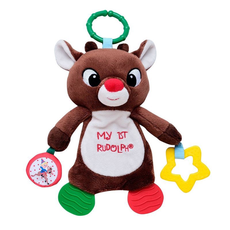 slide 1 of 3, Rudolph the Red-Nosed Reindeer 10" Crib Activity Toy with Teether - Christmas, 1 ct