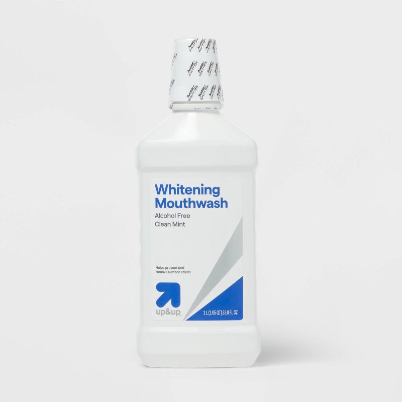 slide 1 of 4, Whitening Alcohol-Free Mouthwash - 33.81 fl oz - up&up™, 33.81 fl oz