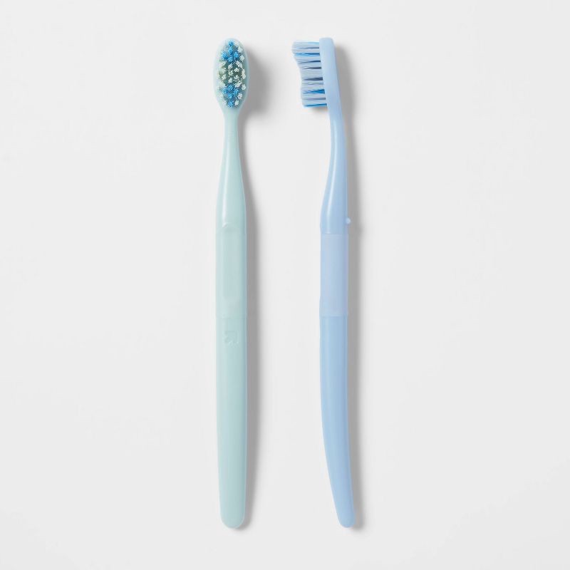 slide 3 of 4, Deep Clean Advanced Care Toothbrush - Soft - 2ct - up&up™, 2 ct