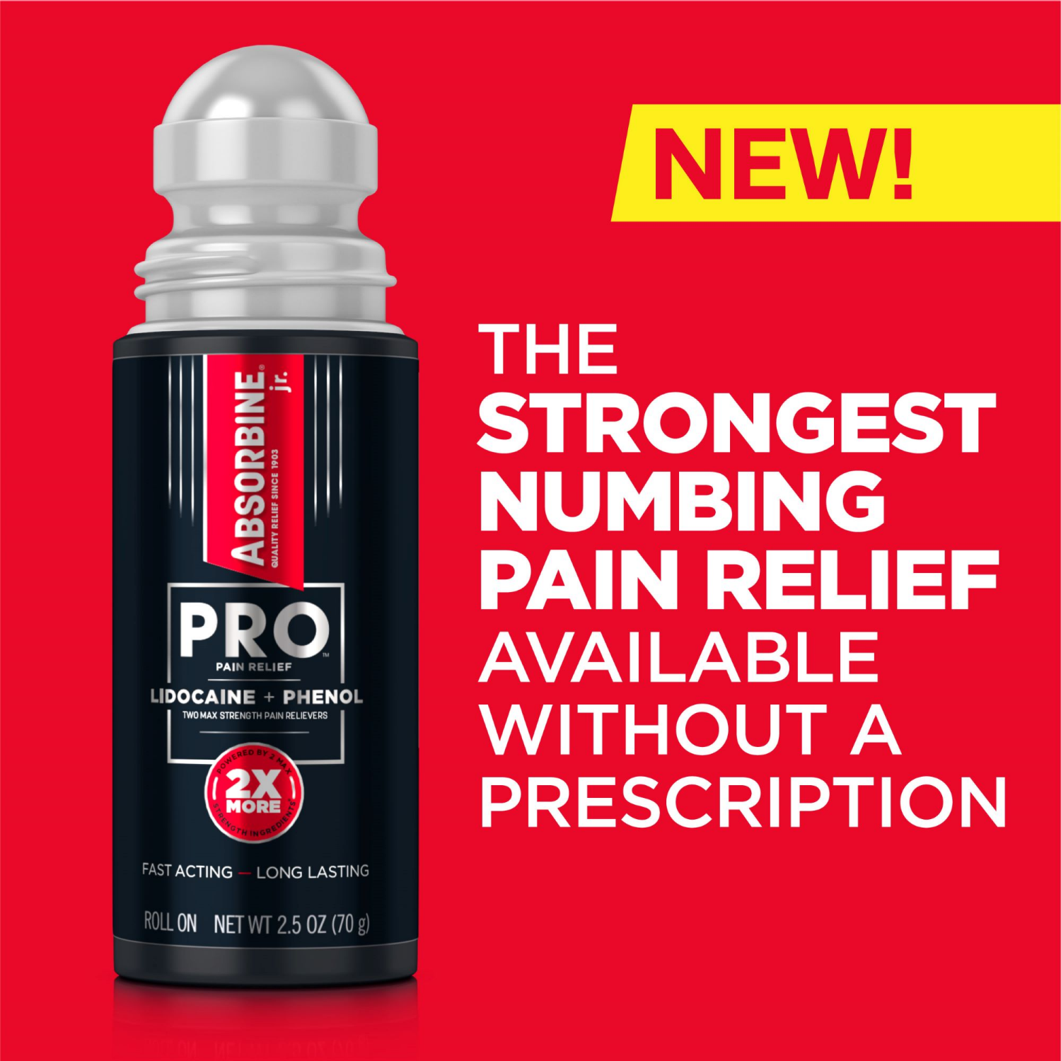 slide 5 of 7, Absorbine Pro Max Strength Roll On Deep Penetrating Pain Relievers 2.5 oz, 2.5 oz