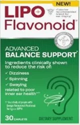 Lipo Flavonoid Advanced Balance Support Caplets For Vertigo Symptoms, 30 ct