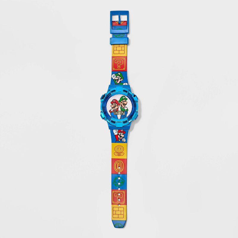 slide 2 of 3, Boys' Super Mario Watch: Digital Display, TPU Band, Plastic Case, Glass Crystal, 1 ct