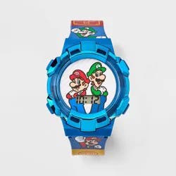 Boys' Super Mario Watch: Digital Display, TPU Band, Plastic Case, Glass Crystal