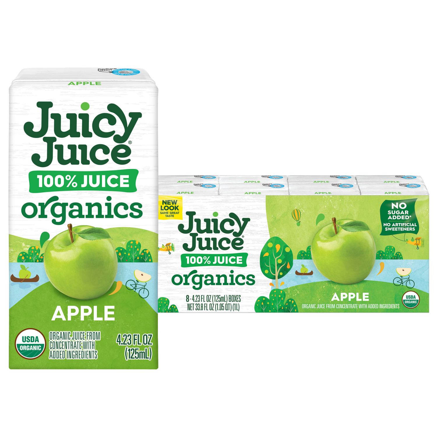 slide 1 of 4, Juicy Juice Organics 8 Pack Apple 100% Juice 8 ea, 8 ct