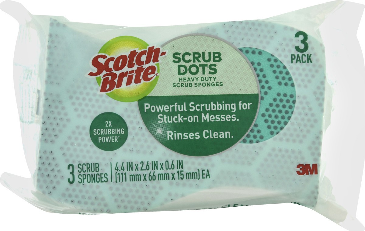 slide 7 of 11, Scotch-Brite Stay Fresh Heavy Duty Scrub Dots Scrub Sponges 3 ea, 3 ct