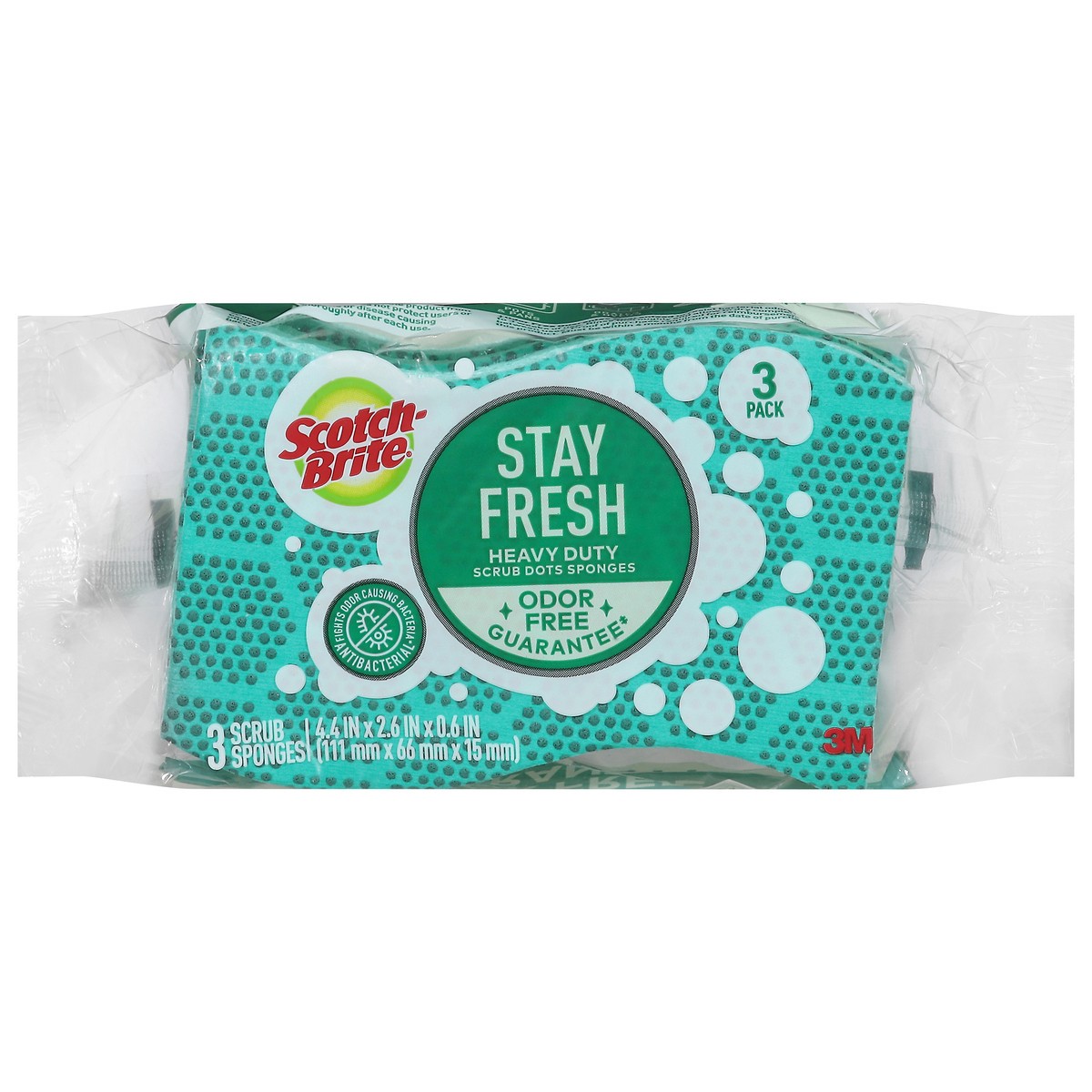 slide 1 of 11, Scotch-Brite Stay Fresh Heavy Duty Scrub Dots Scrub Sponges 3 ea, 3 ct