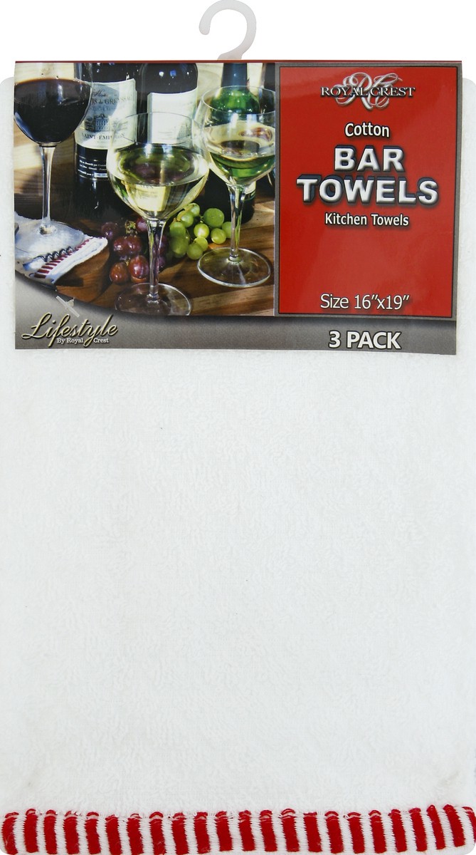 slide 2 of 2, Royal Crest Cotton Bar Towels, 3 ct; 16 in x 19 in