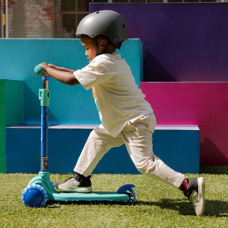 slide 7 of 8, Jetson Gem Learn & Grow Kick 3-Wheel Kick Scooter - Blue/Green: Adjustable Handlebar, LED Lights, 1 ct